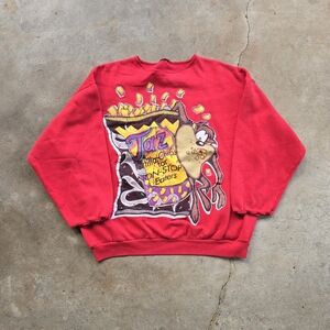 Vintage 90s Looney Tunes Taz Tortilla Chip Parody Sweatshirt Crewneck